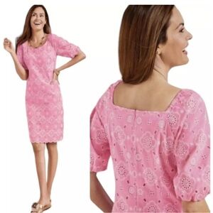 Talbots Pink Eyelet Dress
